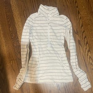 Lululemon stripes cream zipper top